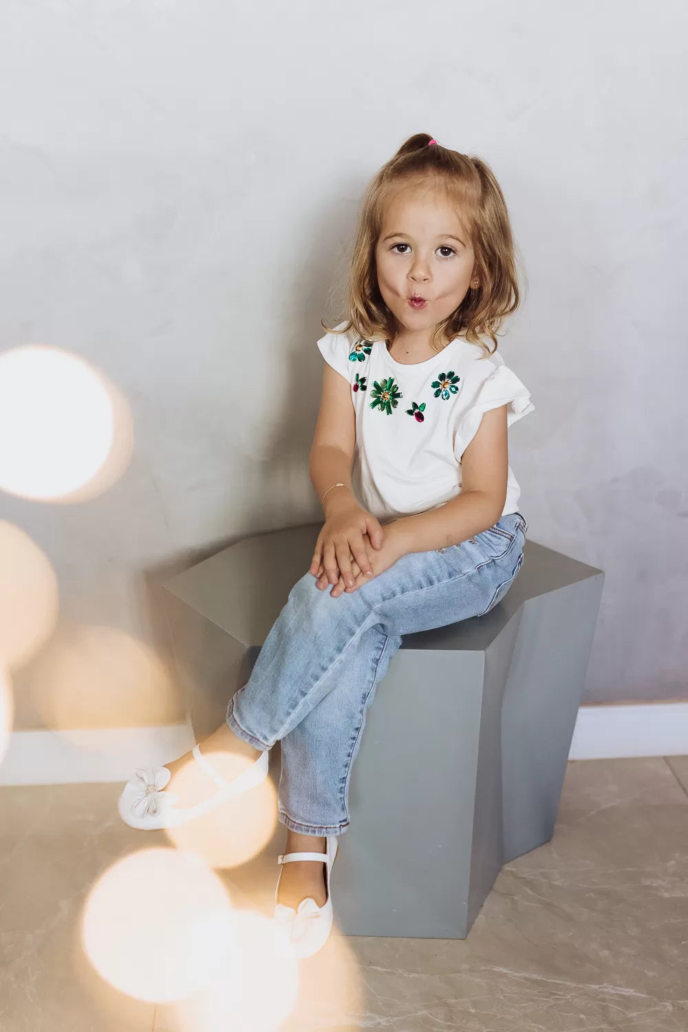 T-shirt flores coloridas infantil