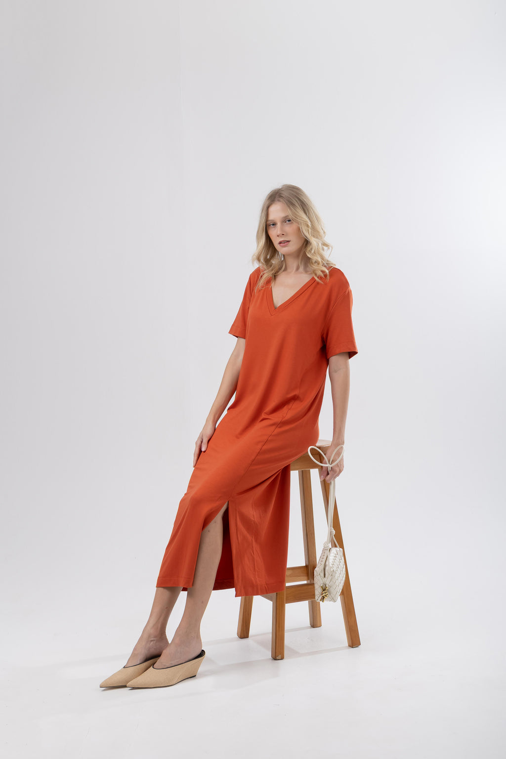 Vestido Midi Decote V
