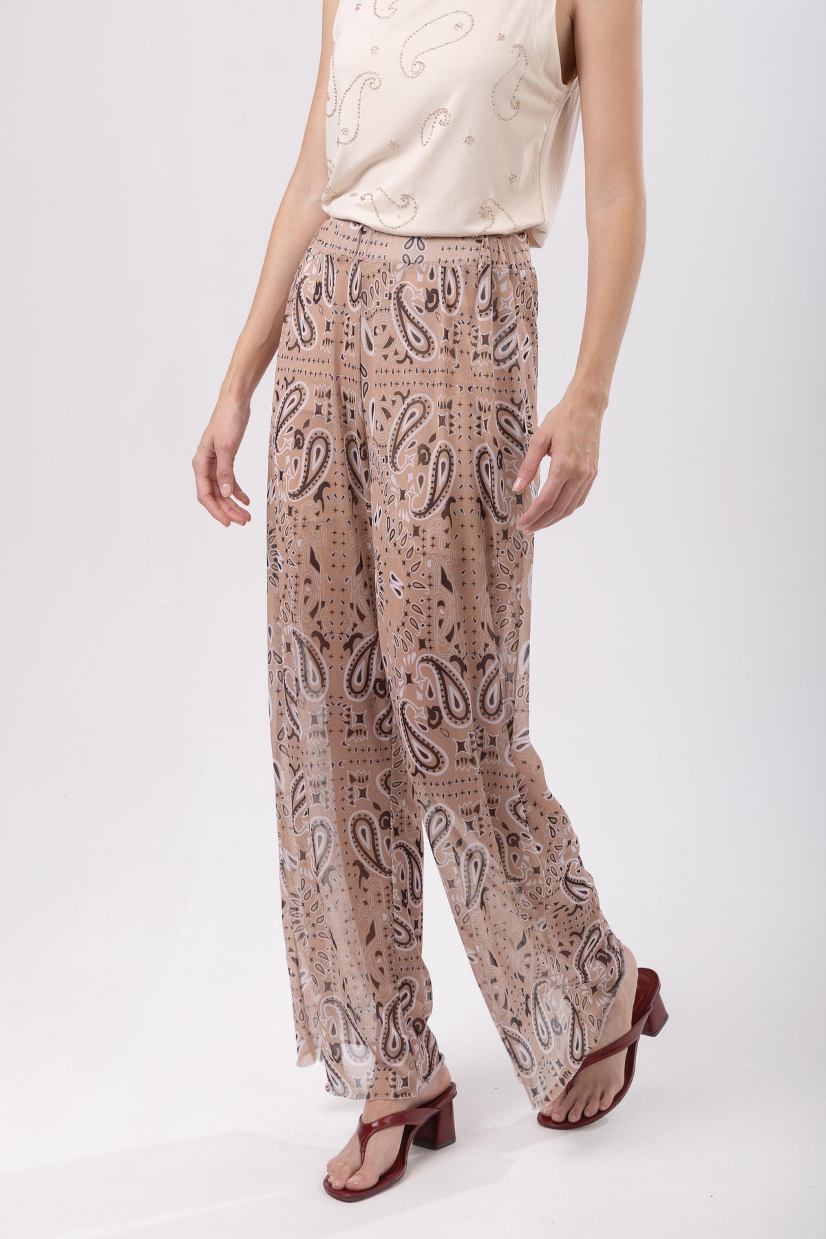 Calça Tule Estampa Bandana Chic