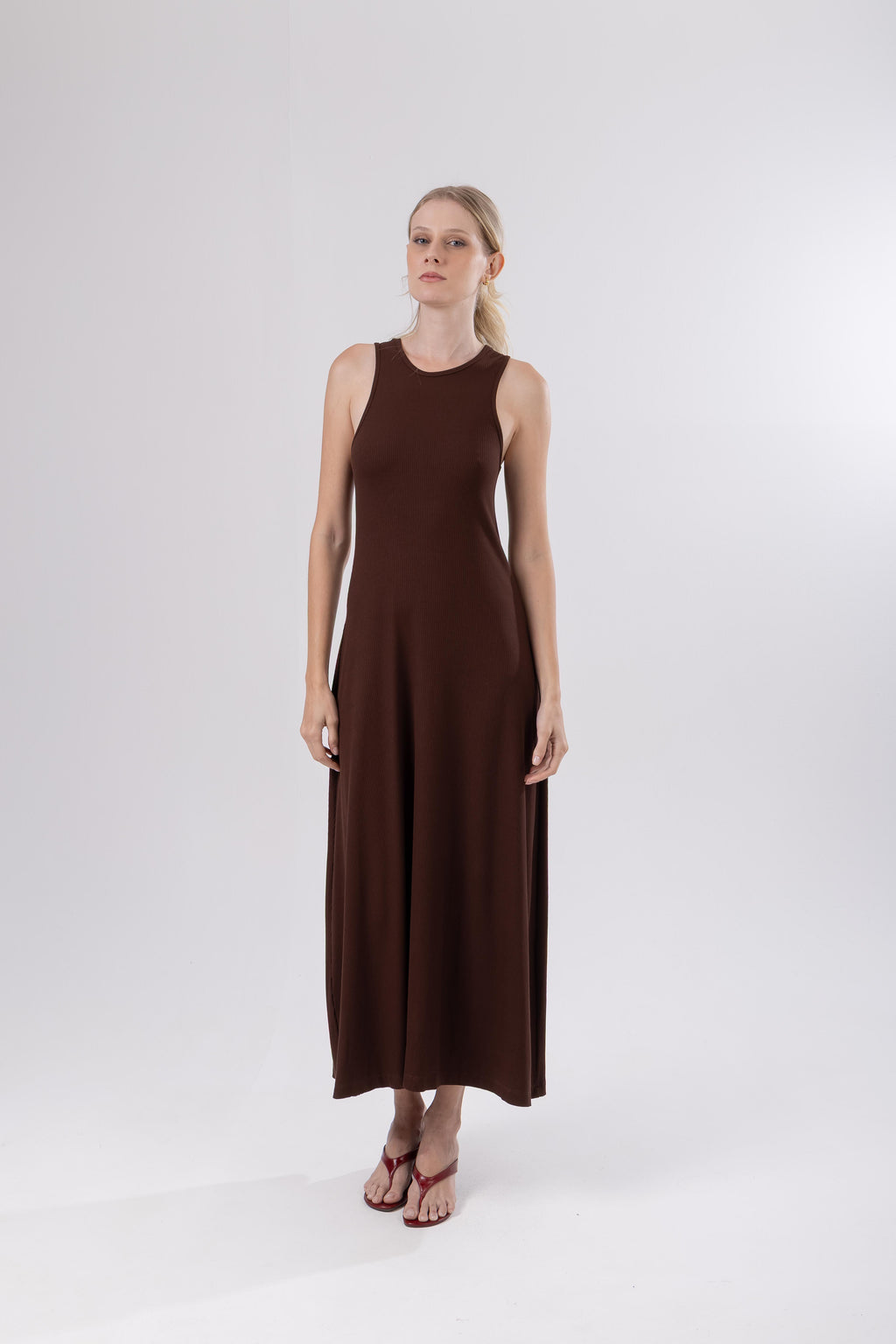 Vestido Regata Nadador Malha Canelada