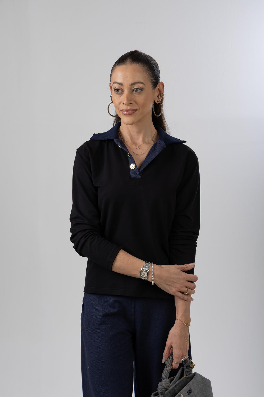 Blusa Polo Gola Denin