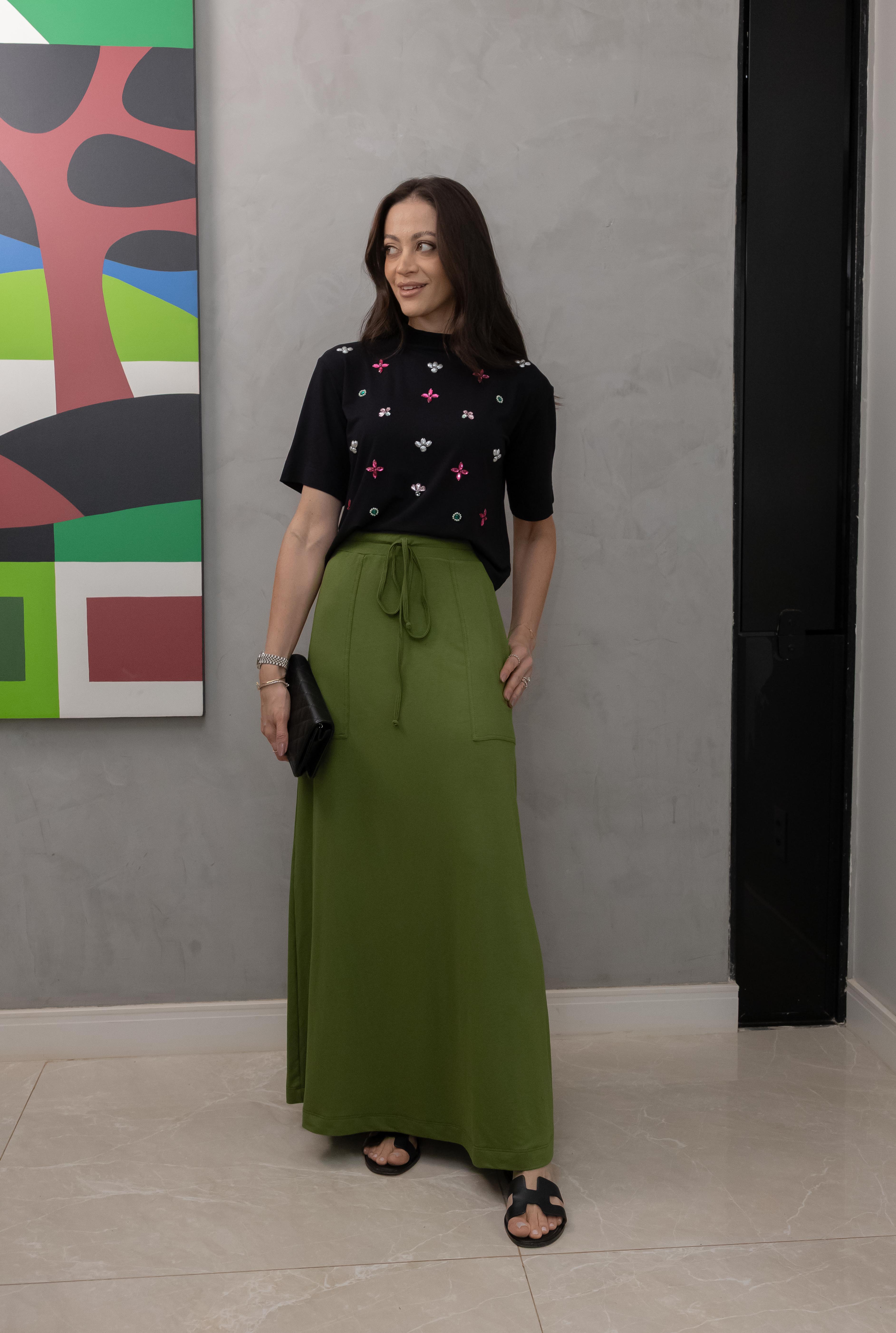 Saia Midi em Moletinho