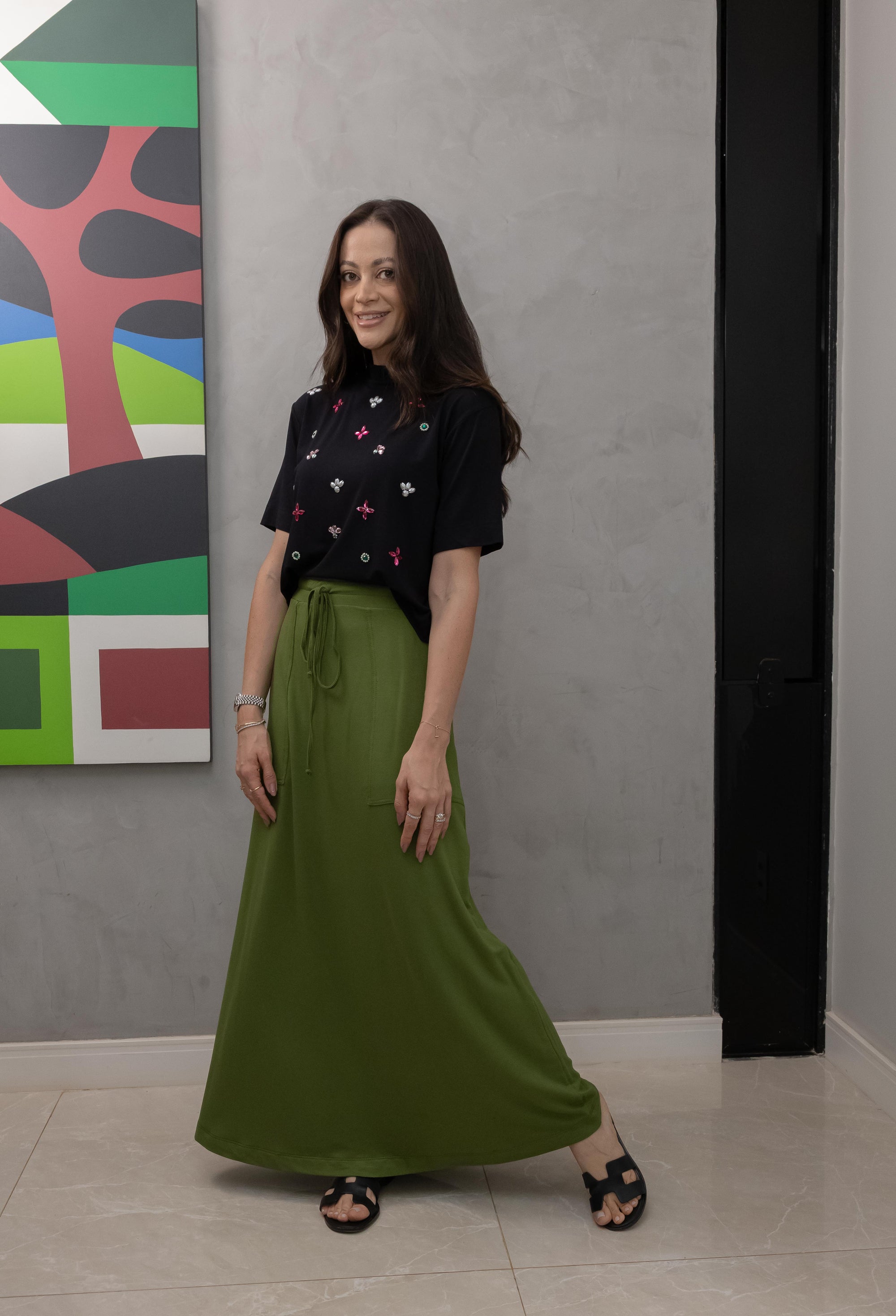 Saia Midi em Moletinho