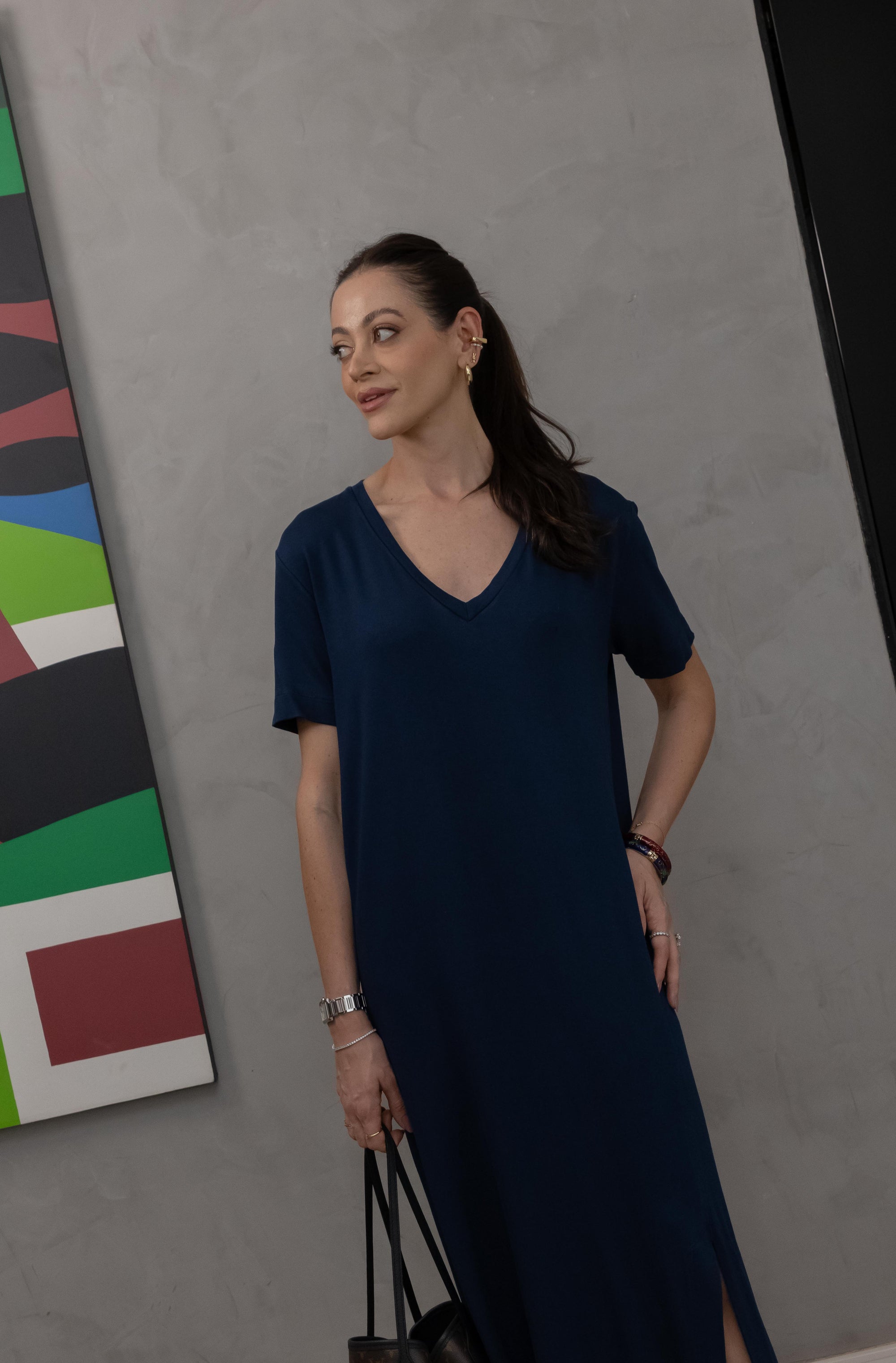 Vestido Midi Decote V