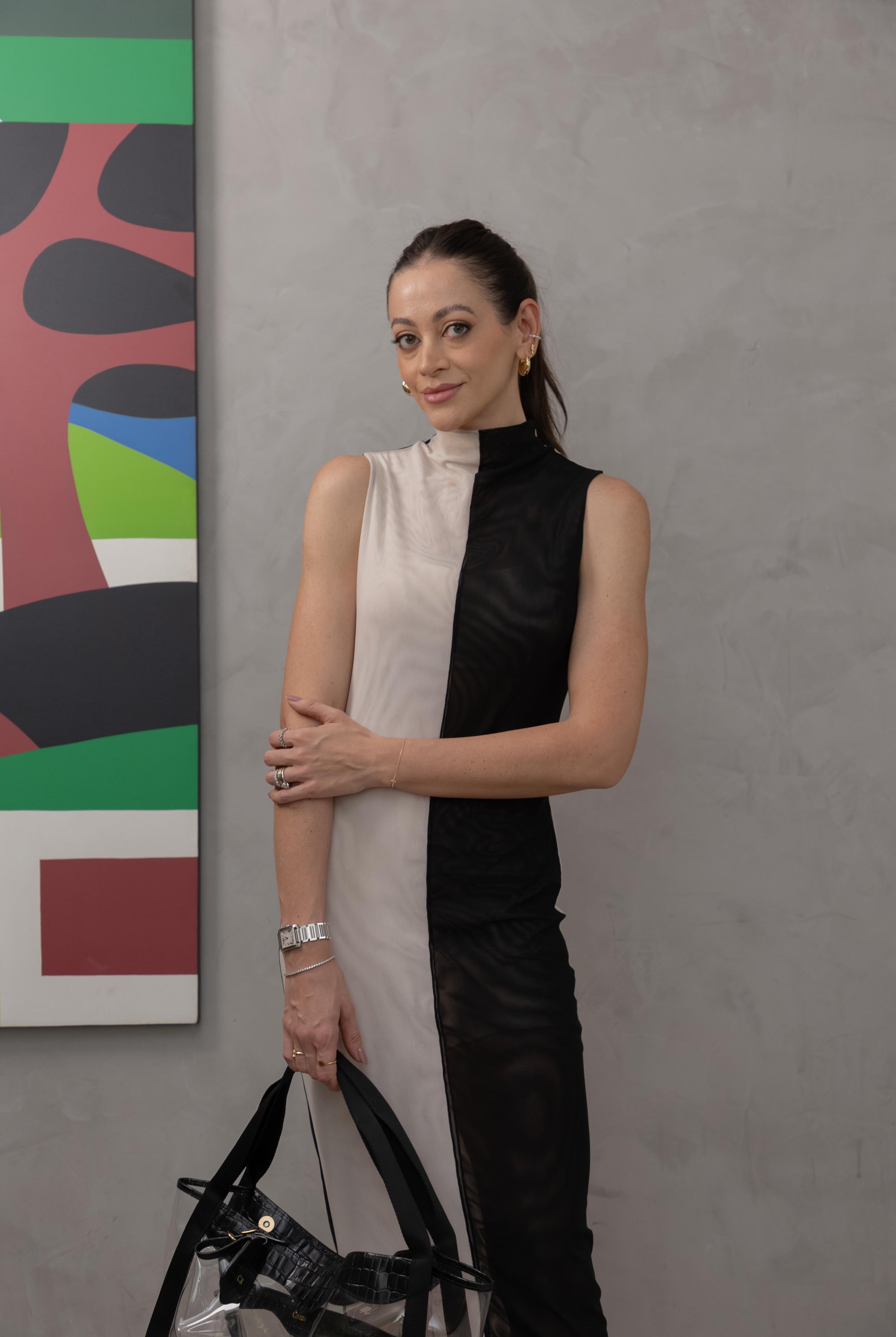 Vestido Tule Bicolor