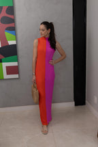 Vestido Tule Bicolor