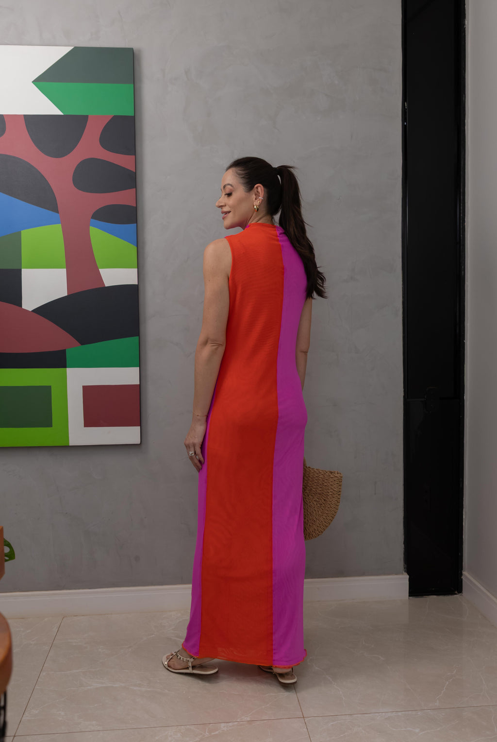 Vestido Tule Bicolor