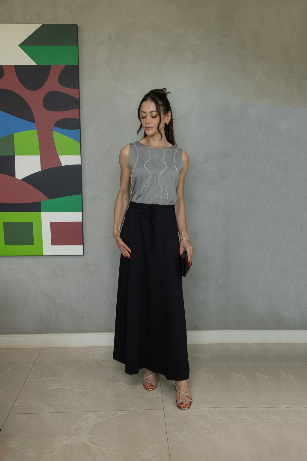 Saia Midi em Moletinho