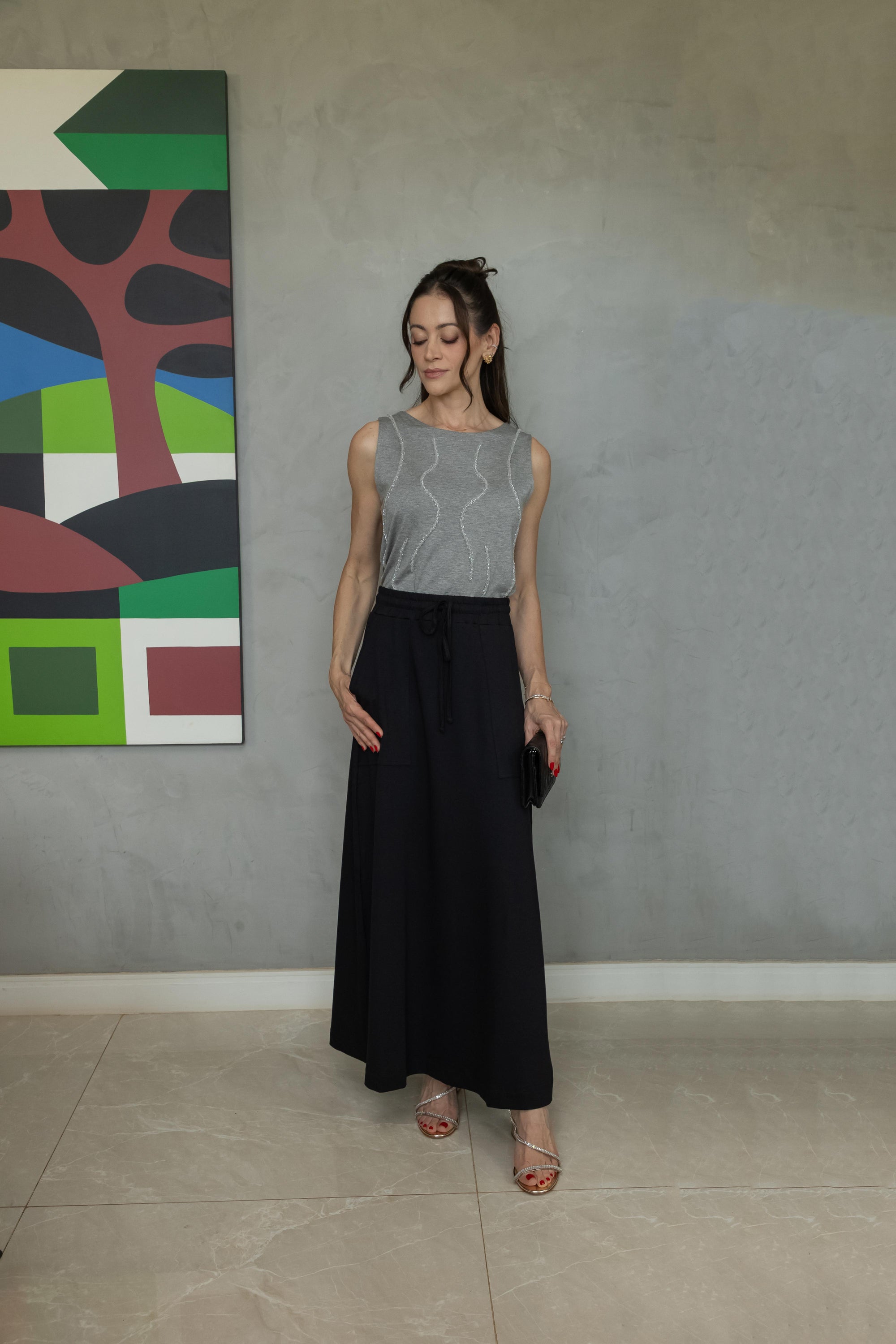 Saia Midi em Moletinho