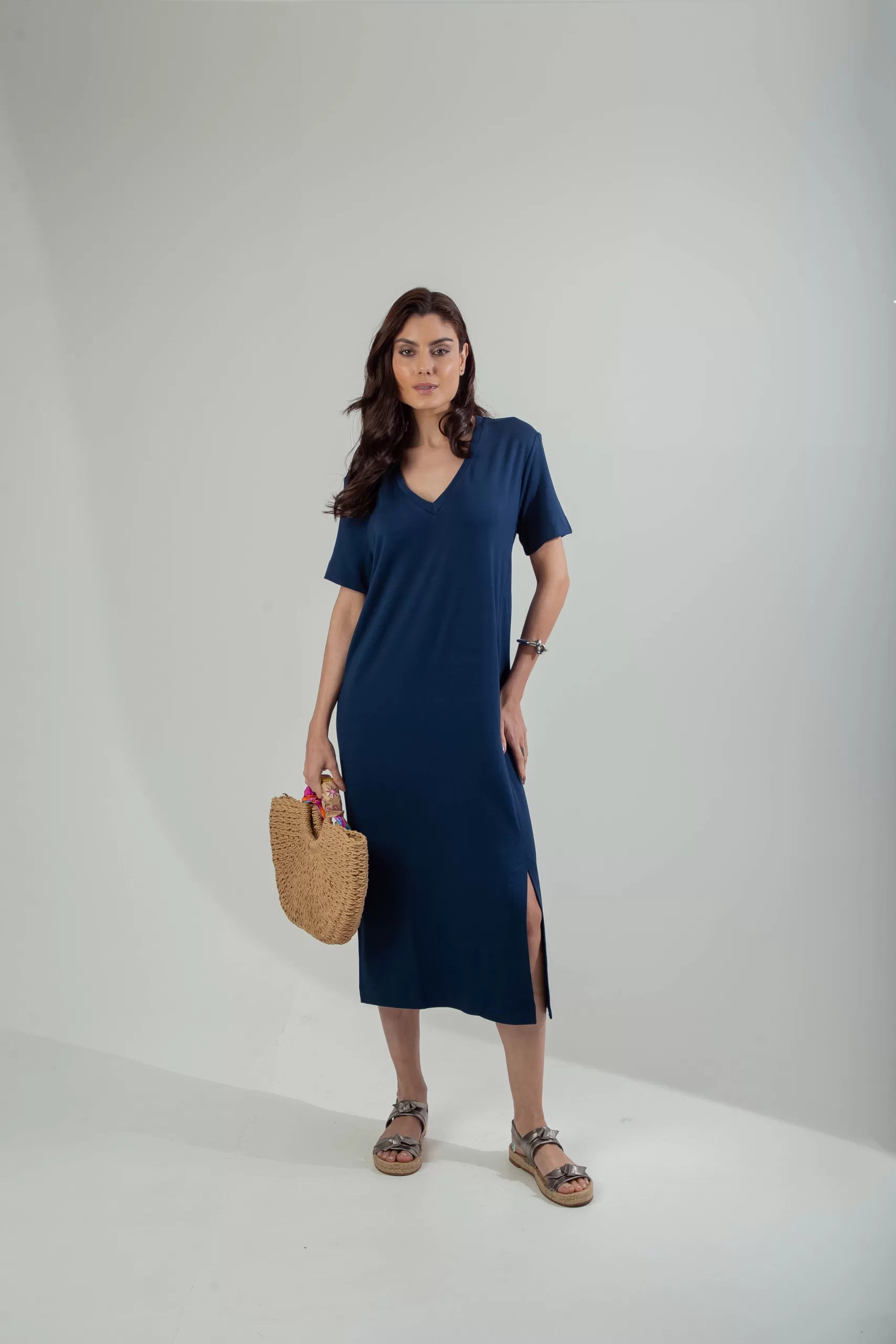 Vestido Midi Decote V