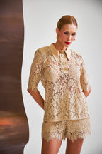 Blusa Renda com gola