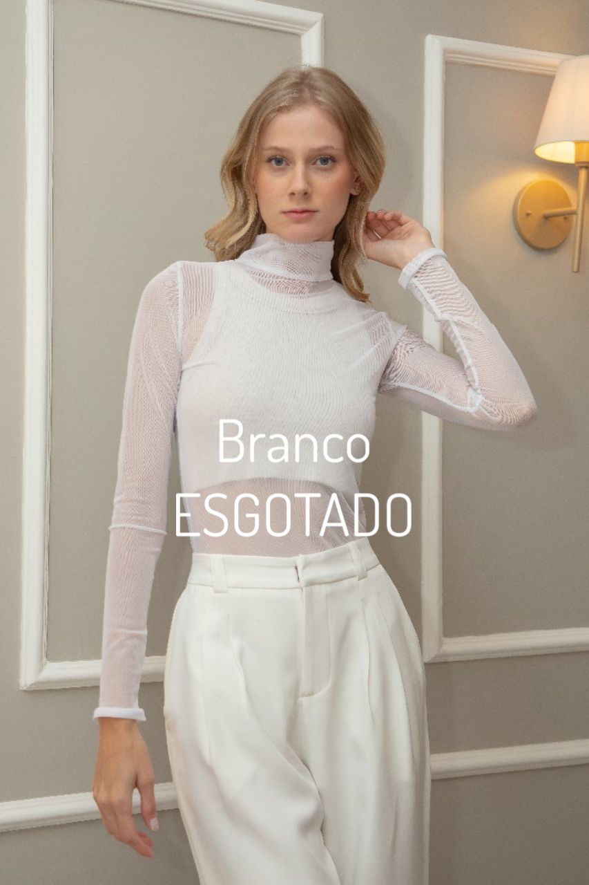 Blusa Tule Manga Longa