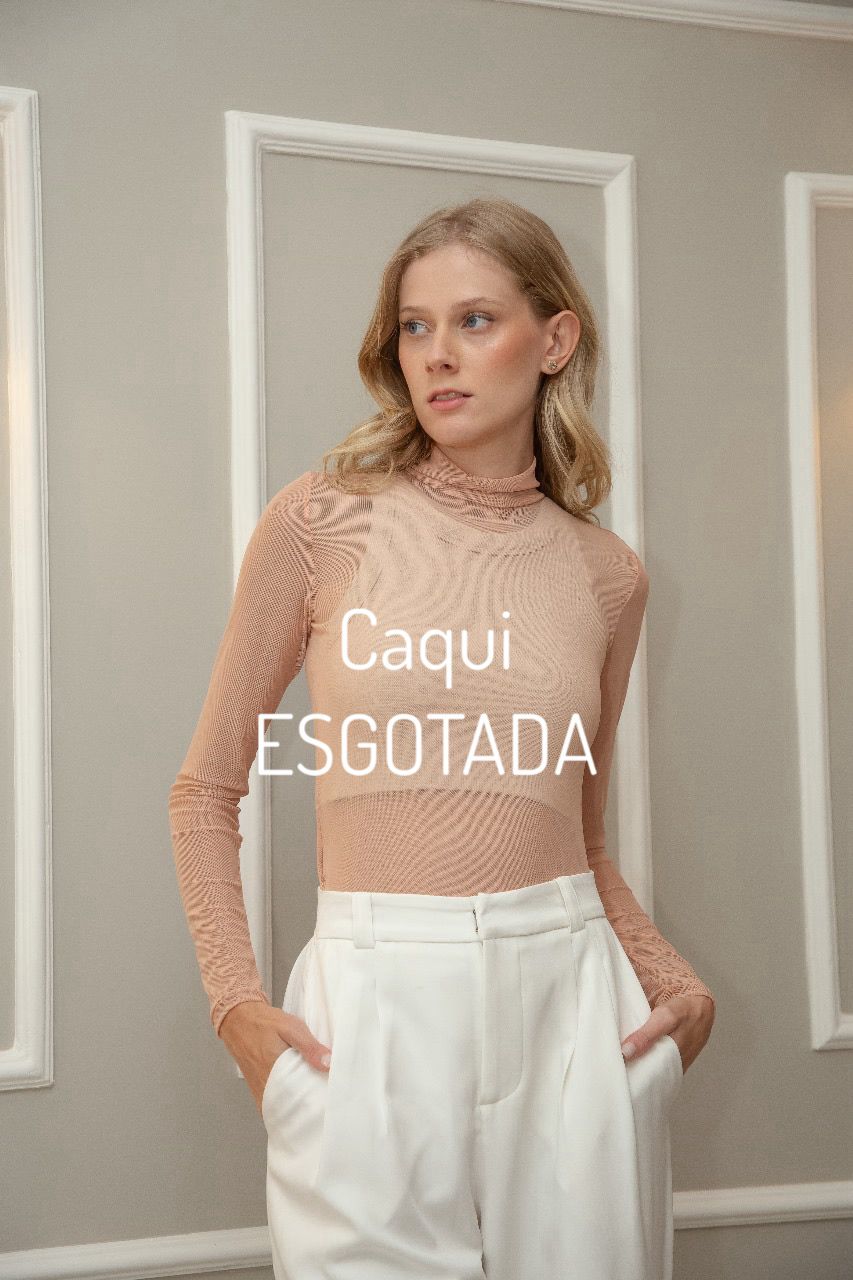 Blusa Tule Manga Longa