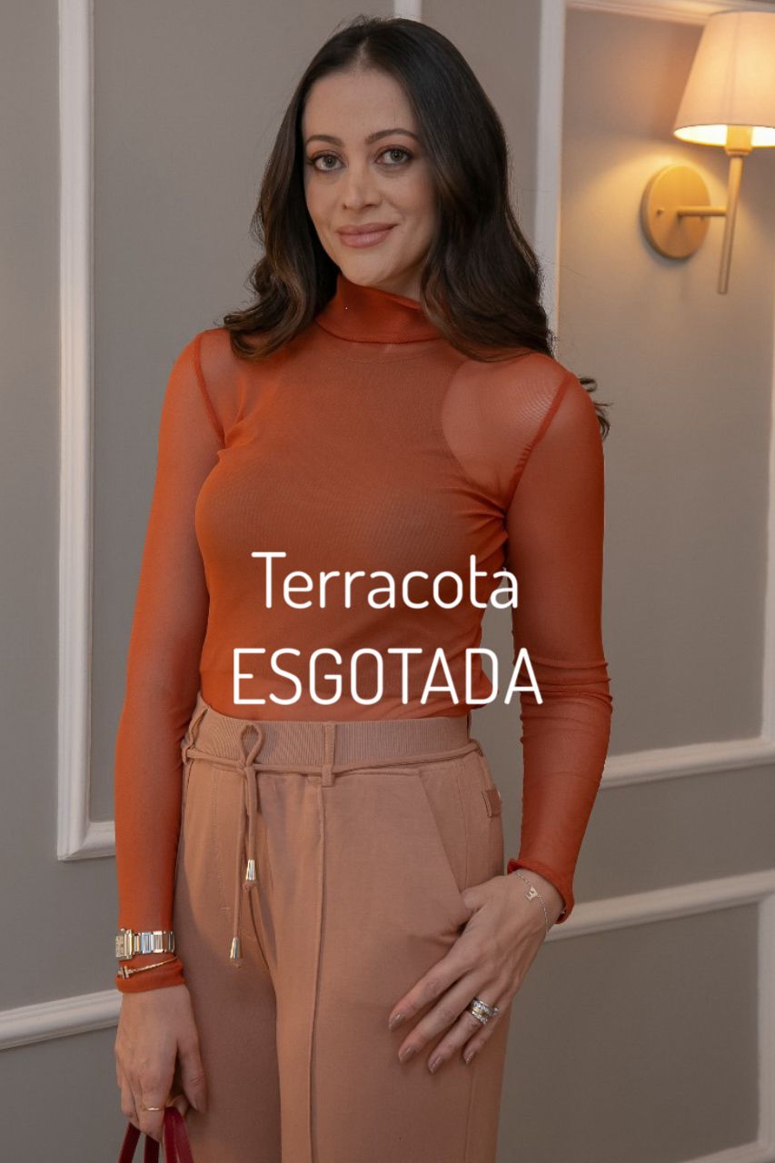 Blusa Tule Manga Longa