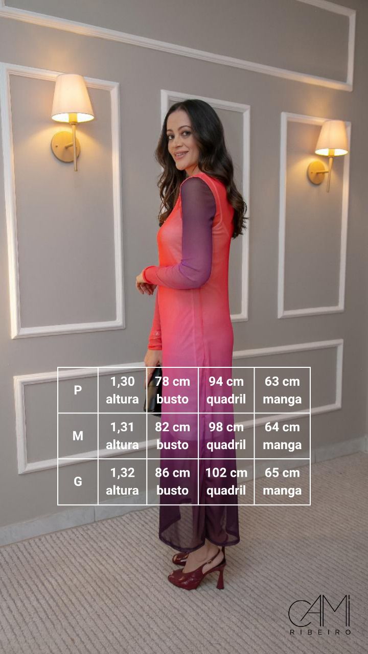 Vestido Tule Manga Longa